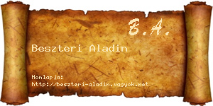 Beszteri Aladin névjegykártya